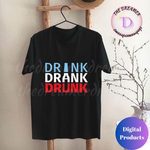 Drinken, dronken, dronken, SVG, PNG | Grappig feest- en barontwerp voor shirts, mokken, meer | Vetgedrukte digitale download voor Cricut, POD