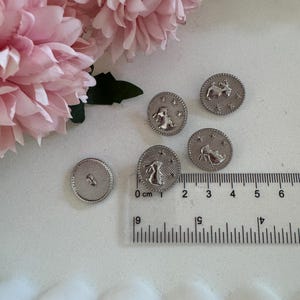 Sweet Silver Bunny Shank Buttons