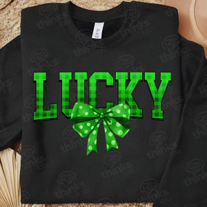 Retro Checkered Lucky St Patrick&#39;s Day Coquette PNG, Retro St Patrick day Png, St Patricks day Png, Lucky Png, St Patrick, St Pattys day Png