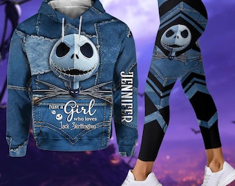 Weihnachten Alptraum Hoodie Leggings Set, Skelett Weihnachten Kapuzen Shirt, Gothic Weihnachten Shirt, Horror Geschenk für Sie ipatujak00251