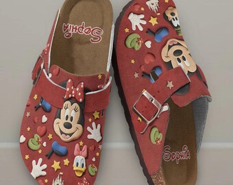 Mouse And Friends Personalized Clogs Shoes, Vintage Casual Disneyland Mule Sandals, Comfy Winter Slippers Gift for Cartoon Fan ipatudsn21572