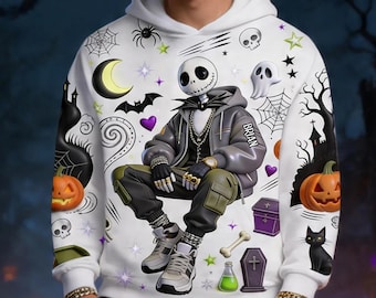 Personalized Nightmare Skeleton Hoodie Sweatshirt T-shirt, Skeleton Gangster Shirt ipatuyda00094