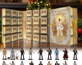 King Of Rock 'n Roll Collection Personalized Advent Calendar 2025, Music Star Christmas Gift Box, 24 Flat Ornaments Included ipatuelv00024