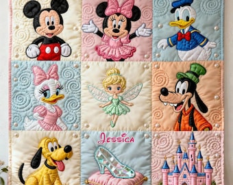 Personalized Mouse and Friend Fleece Blanket, Disneyland Throw Blanket, Cartoon Kid Blanket, Birthday Gift, Disneyworld Trip ipatudsn21553
