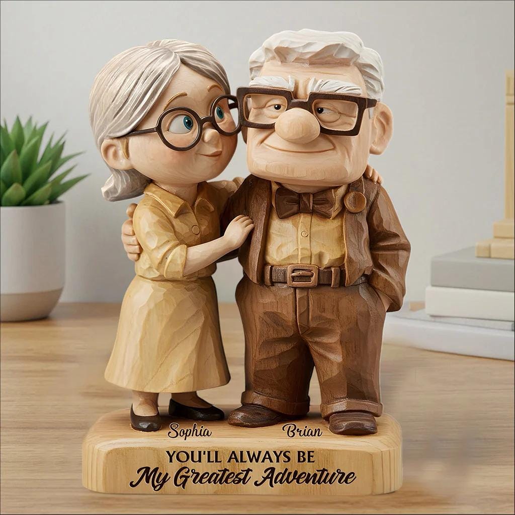 Personalized Carl Ellie Old Couple Acrylic Plaque, You Are My Greatest Adventure Flat Sign, Wedding Anniversary Gift ipatudsn20418