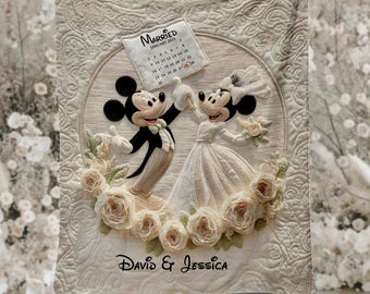 Happy Anniversary Mouse Couple Blanket, Personalized Mouse Blanket, Custom Wedding Engagement Date Throw Fleece Blanket Gift ipatudsn20513