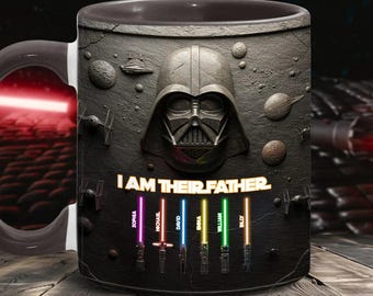 Personalized I Am Their Father Accent Mug, Space Wars Dad Mug for Father's Day, Light Sabers Mug Gift for Him, Spaceship Mug ipatustw00010
