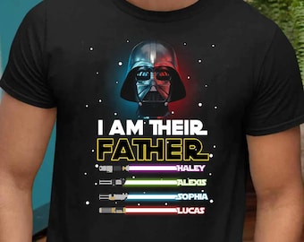 Je suis leur père personnalisé papa T-shirt pour la fête des pères, T-shirt de guerre de vaisseau spatial, chemise de papa de l'univers, chemise drôle d'espace extra-atmosphérique fth5030