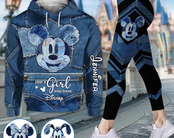 Conjunto de sudadera con capucha y leggings personalizados para viaje a Disneyland, camiseta con capucha para fans de Mouse and Friends, camiseta mágica de dibujos animados, regalo para ella ipatudsn20974