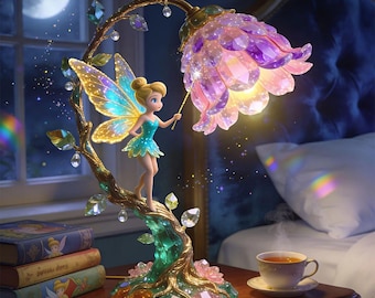 Luminária Noturna LED Personalizada de Fada das Flores em Acrílico, Lâmpada Mágica para Ela, Decoração de Quarto Infantil, Presente, Impressão 2D, Assista ao Vídeo ipatudnl00028