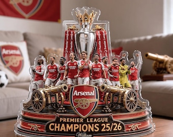 Plaque acrylique personnalisée Champions de la Premier League 25/26, cadeau de fan de football pour lui papa mari ipatusoc00079