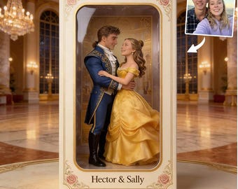 Personalized Vintage Couple 2D Acrylic Plaque, Beast And Beauty Photo Costume Flat Desk Sign, Anniversary Gift, Not Real Box ipatubtb00081
