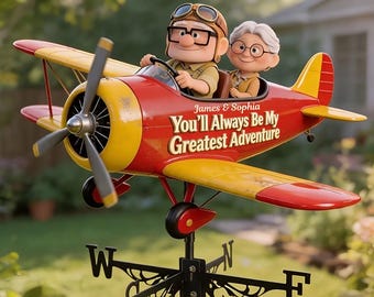 Tu es ma plus grande aventure girouette 2D personnalisée, décor de girouette couple, film de dessin animé décor de jardin cadeau ipatucpu00033