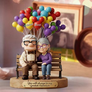Personalized Carl Ellie Old Couple Acrylic Plaque, You Are My Greatest Adventure Flat Plaque, Wedding Anniversary Decor Gift ipatudsn20284