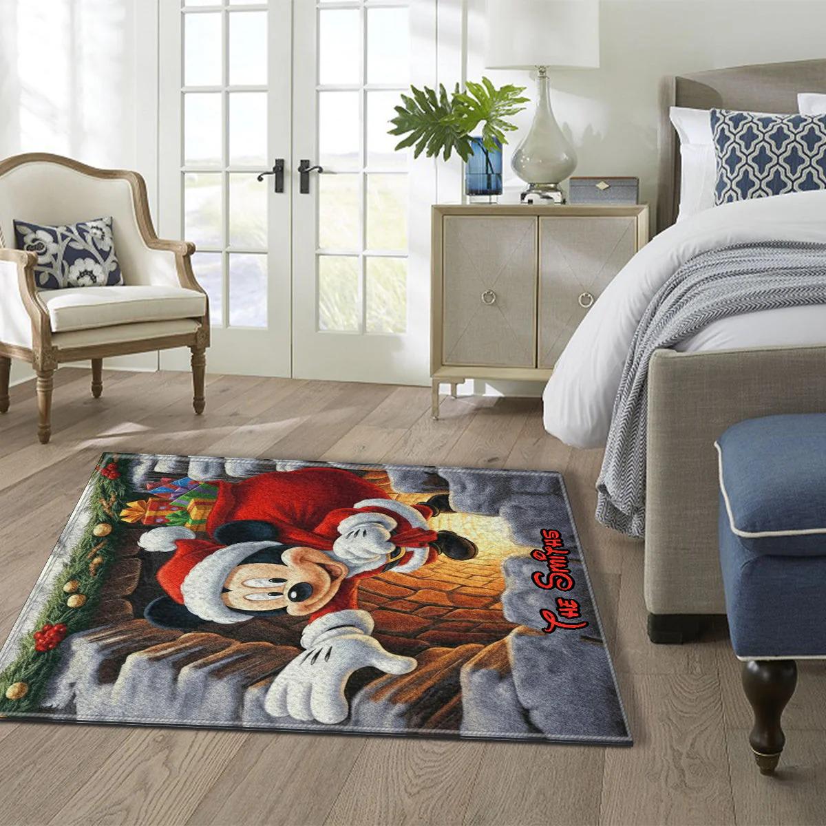 Merry Christmas Personalized Non-slip Tufted Rug, Magical Mouse Faux ...