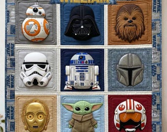 Spersonalizowany koc polarowy z motywem filmu science fiction, koc z motywem wojen kosmicznych, koc na sofę z motywem walk kosmicznych, prezent urodzinowy dla niego ipatustw00282