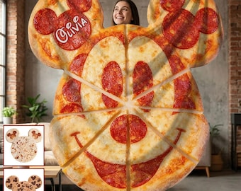 Magical Pepperonis Pizza Burritos Tortilla Cookie Personalized Mouse Shaped Fleece Blanket, Funny Food Blanket  ipatudsn22666