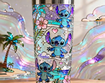 Gobelet isotherme personnalisé point de surf, tasse de voyage hologramme 20 oz 30 oz, tasse 2D famille Ohaha, gobelet monstre Hawaii ipatusth00614