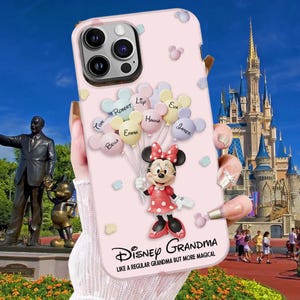 Magiczna babcia spersonalizowana obudowa telefonu dla iPhone'a Samsunga, Nana Gigi Balloon Kid obudowa telefonu, kreskówkowy prezent na dzień matki ipatudsn20214