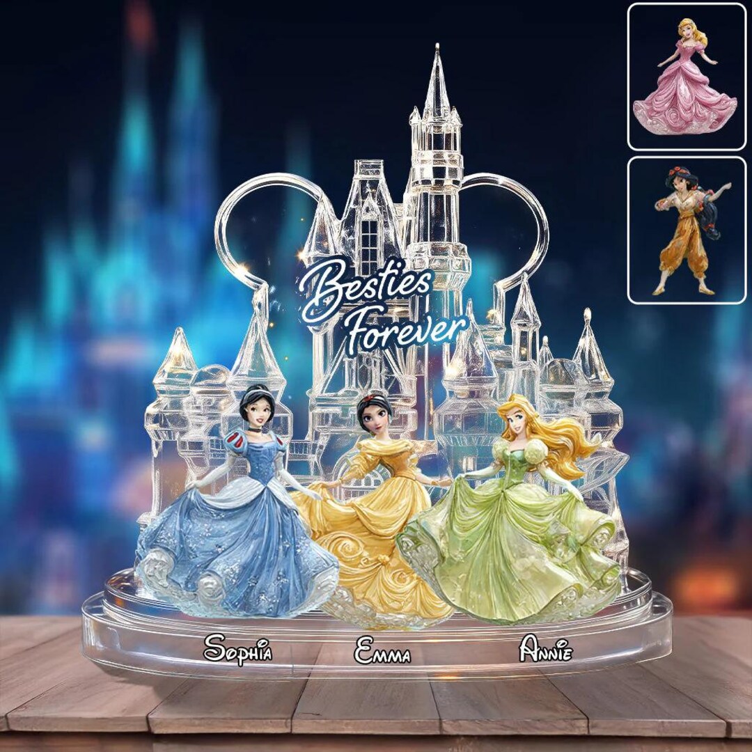 Personalized Princess With Castle Acrylic Plaque, Bestie Forever ...