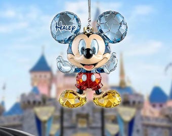 Personalized Cartoon Mouse Car Ornament, Cartoon Trip Mirror Hanging Ornament, Mouse Car Rear View Hanging Accessories, Gift for Fan dsn9675