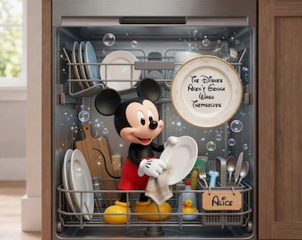 Funny Mouse Wash Dishes Personalized Magnetic Dishwasher Cover, Dishes Aren't Gonna Wash Themselves Sticker ipatudsn22663