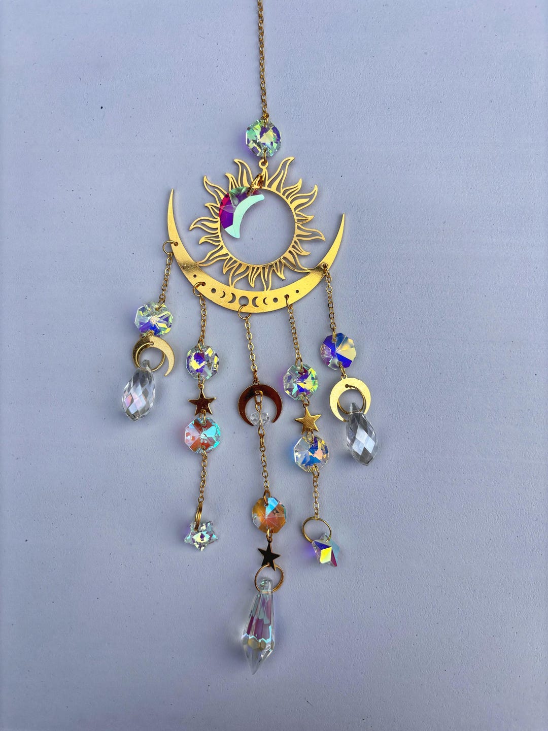 Boho Crystal Suncatcher – Rainbow Maker – Handmade Light Catcher for ...