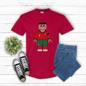 Ronaldo Portugal Cartoon Kids Tee, Ronaldo Soccer Player Shirt, Youth Football Fan T-Shirt, Boys Girls Sports Top, Children&#39;s Jersey Gift