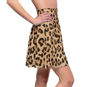 Leopard Print Women&#39;s Skater Skirt, Cute Summer Skirt, Casual Fashion, Party Outfit, Animal Print Style, Trending Apparel