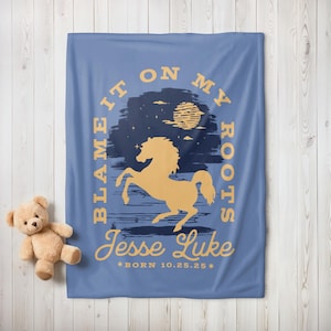 Personalized Cowboy Minky Blanket, Baby Western Blanket, Custom Western Nursery Throw, Cowboy Baby Blanket, Toddler Boy Gift, Baby Boy Quilt
