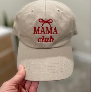 Mama Club Bow Embroidered Hat, Moms Club Hat, Trendy Mama Cap, Cute Ball Cap for Mom, Mothers Day Gift, Cool Moms Club, Embroidered Mama Hat