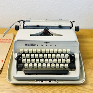 Adler Gabriele 10 Typewriter 1970s German Manual Typewriter Beige Retro Writing Machine Working Condition Vintage Office Decor  Writer Gift