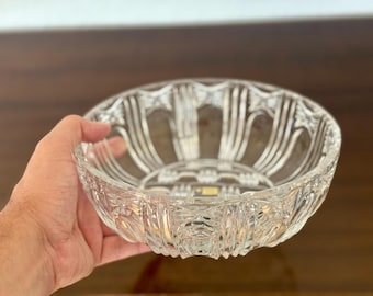 Vtg Lausitzer Glass Handcut 24% Lead Crystal Bowl German