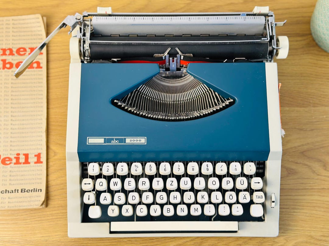ABC 2000 Blue Typewriter – 1970s German Manual Machine, Excellent ...