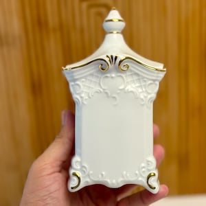 vintage Gerold Porzellan Bavaria sucrier : porcelaine allemande florale, bordures dorées
