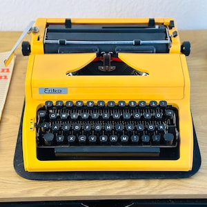 Erika Yellow Typewriter: 1960s Manual Machine, Retro Decor