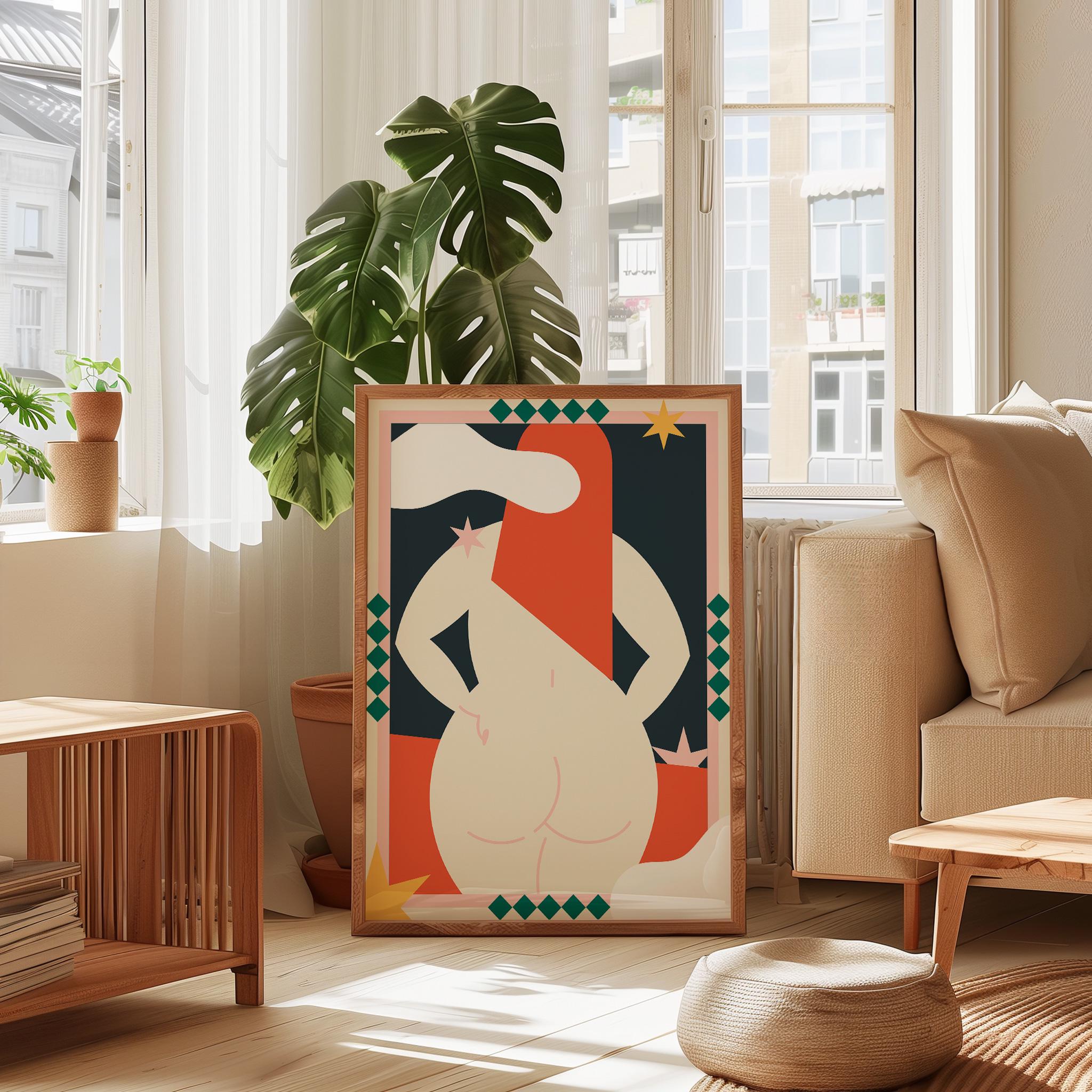 Bold Retro Curvy Figure Print | Feminine Wall Art for Bedroom, Studio ...