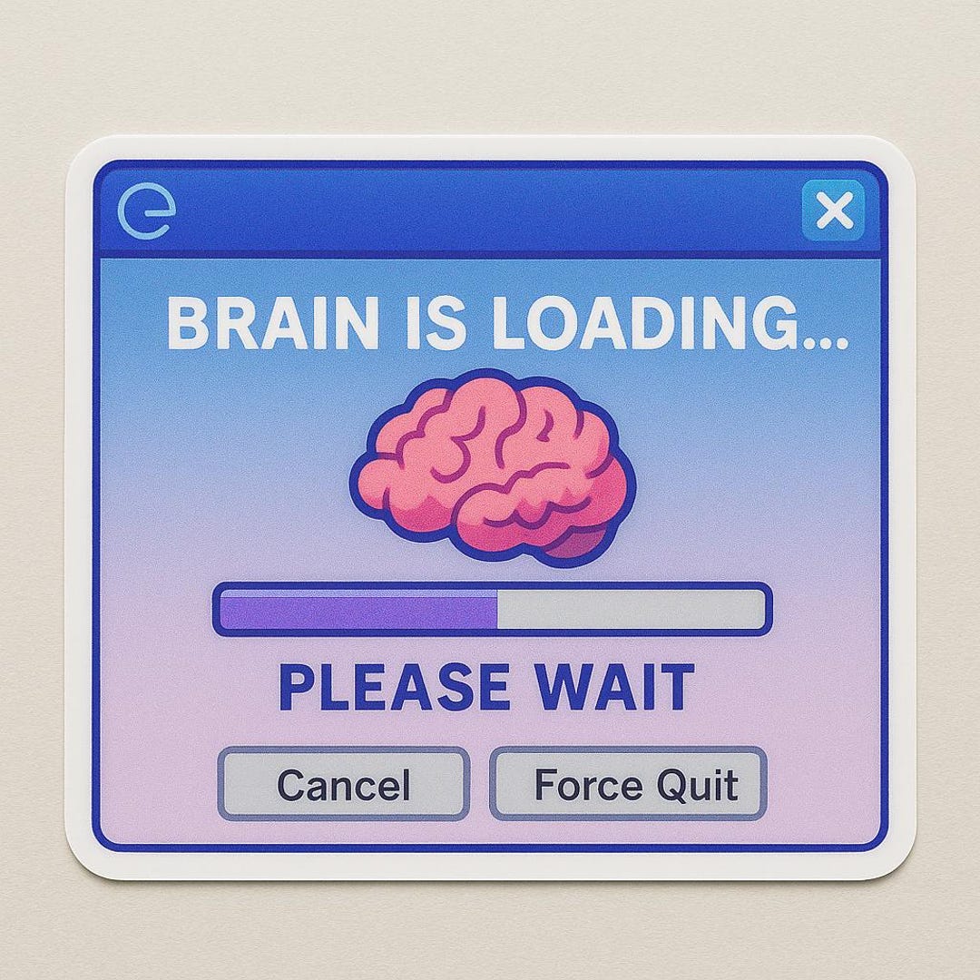 Brain is Loading Sticker – Funny Tech Vinyl Decal for Laptop, Water ...