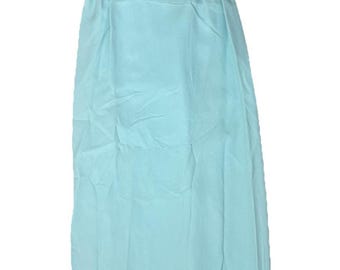 Vintage Blue Floral & Solid Empire Waist Maxi Dress Women’s Size Small