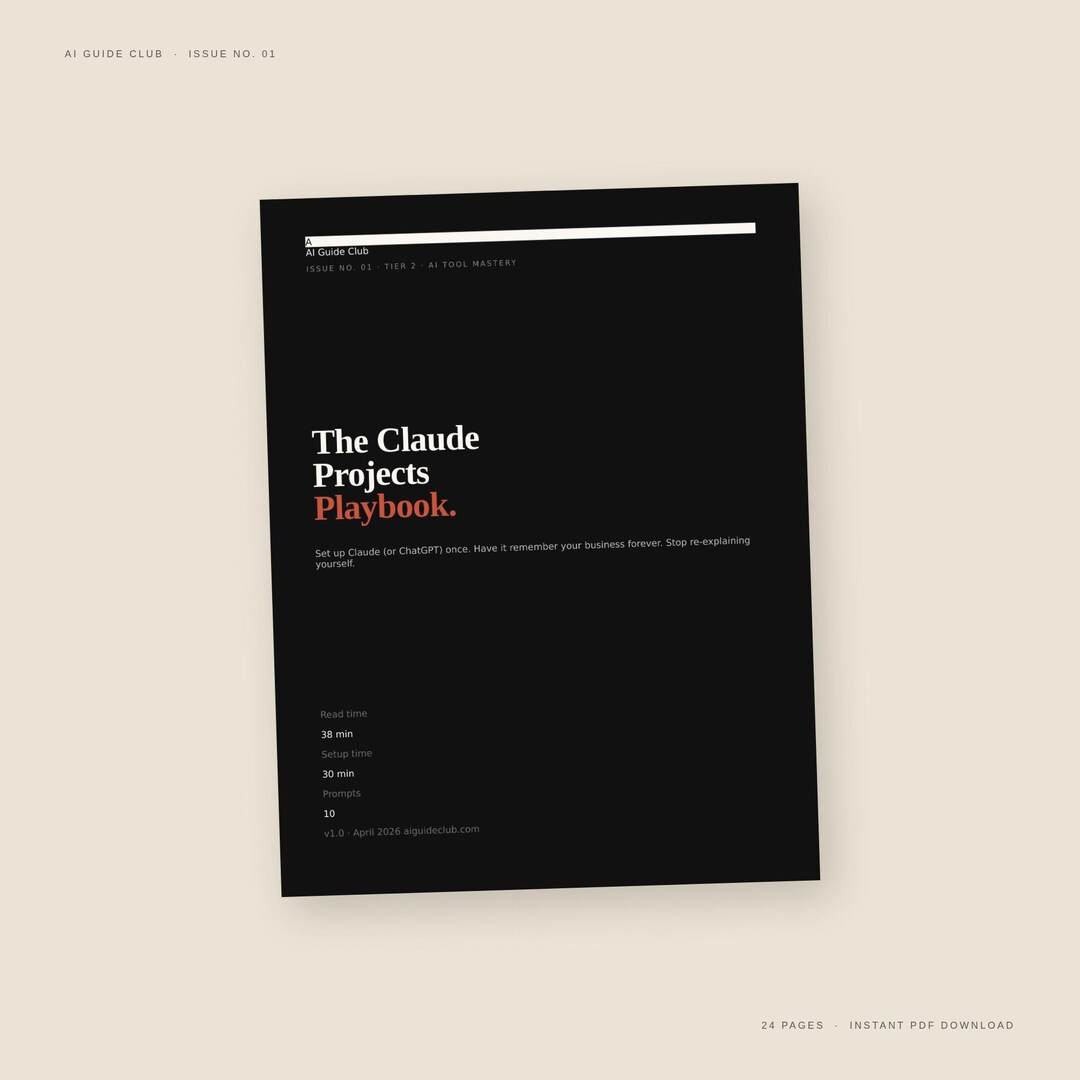 Claude Projects Playbook, Chatgpt Custom GPT Setup Guide | PDF Download ...