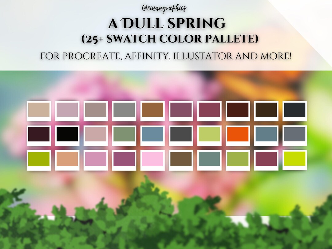 A DULL SPRING | Spring 30 Color Palette | Procreate/affinity/adobe/clip ...