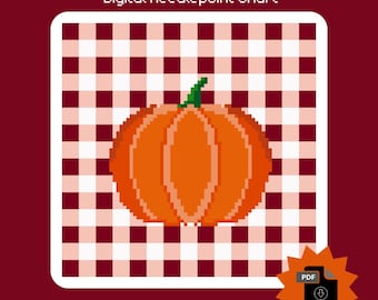 Gingham Pumpkin Needlepoint Chart (Digital Download)