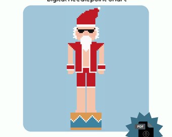 Surfin Santa Nussknacker Digitale Nadelspitzenmuster