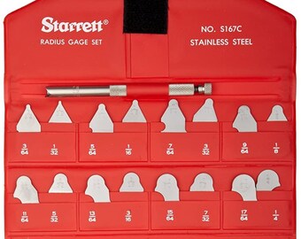 SALE  NEW   Starrett S167C B Radius Gauges Set With Holder, Satin Finish