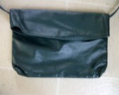 Reduced Teal Green Leather clutch Purse by REEM crossbody shoulder bag  made in USA