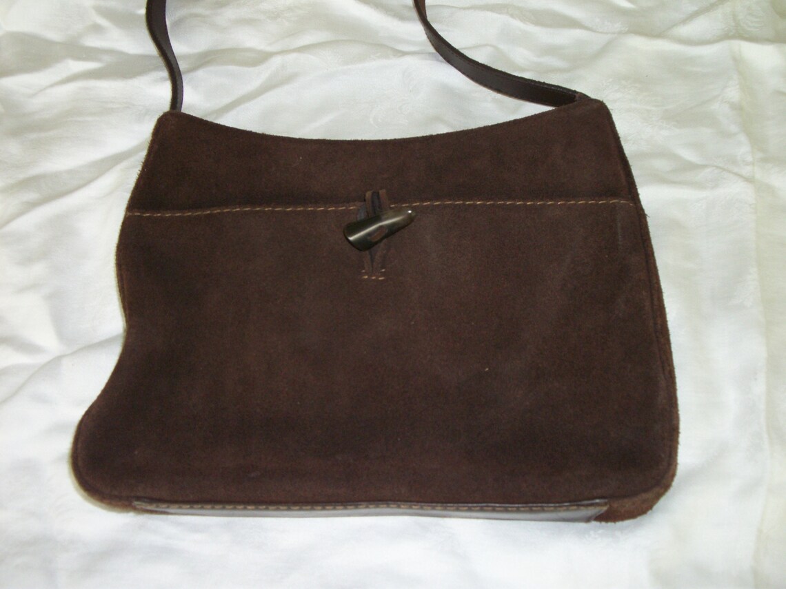 RALPH LAuren VIntage Brown Suede Purse Etsy