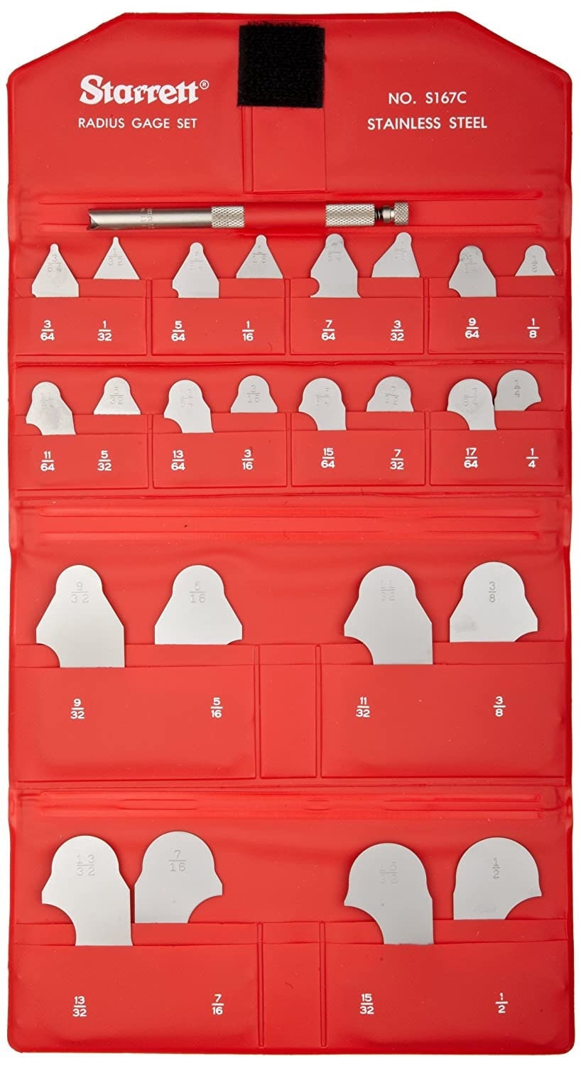 VINTAGE NEW Starrett S167C B Radius Gauges Set With Holder Etsy