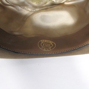 Brown Fedora Hat, Retro Wool Felt Hat, Size 7 1/8 image 8