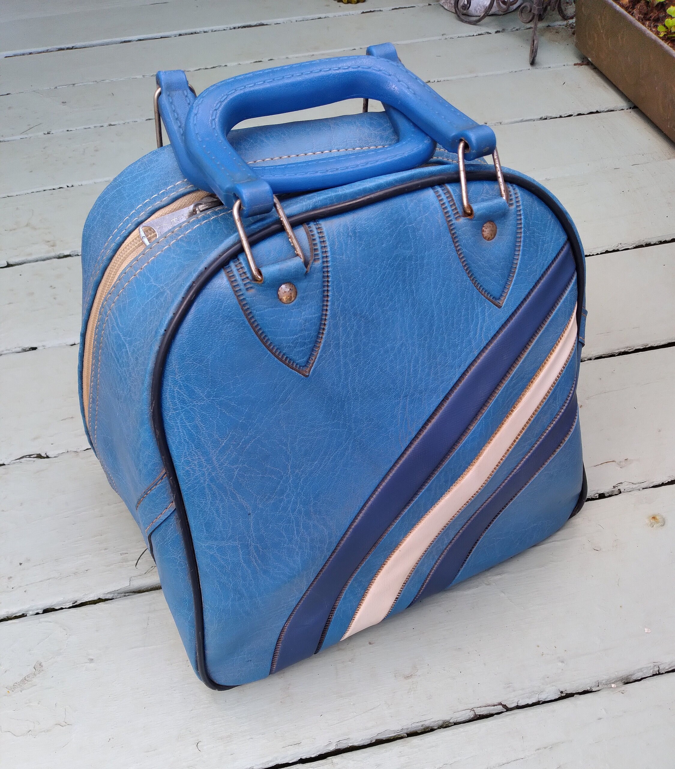 Blue Bowling Bag Bowling Ball Bag Tool Bag Bowling Ball Purse Retro Baggage