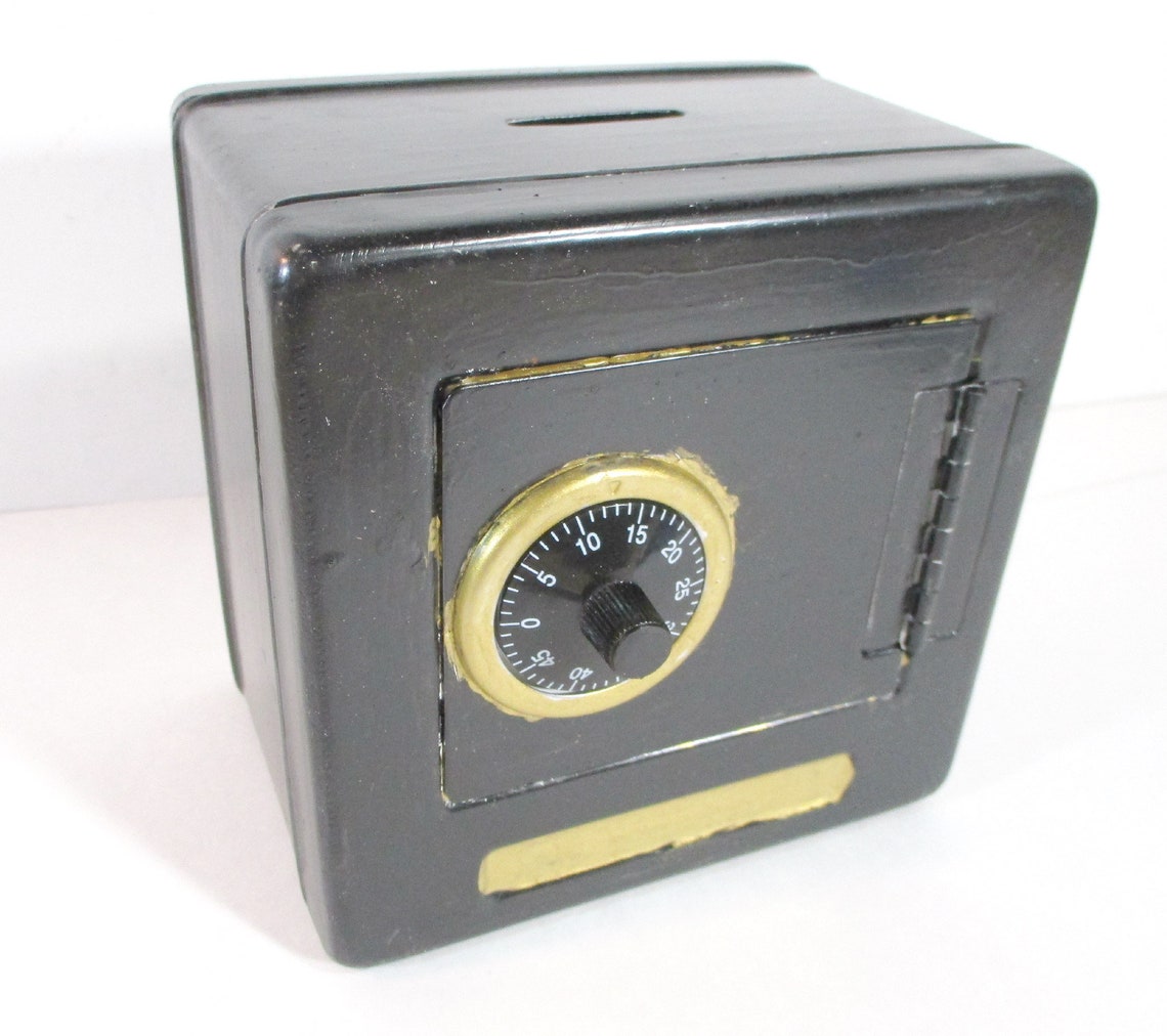 Coin Bank Safe Coin Bank Old Safe Combination Piggy Bank Etsy Hong Kong